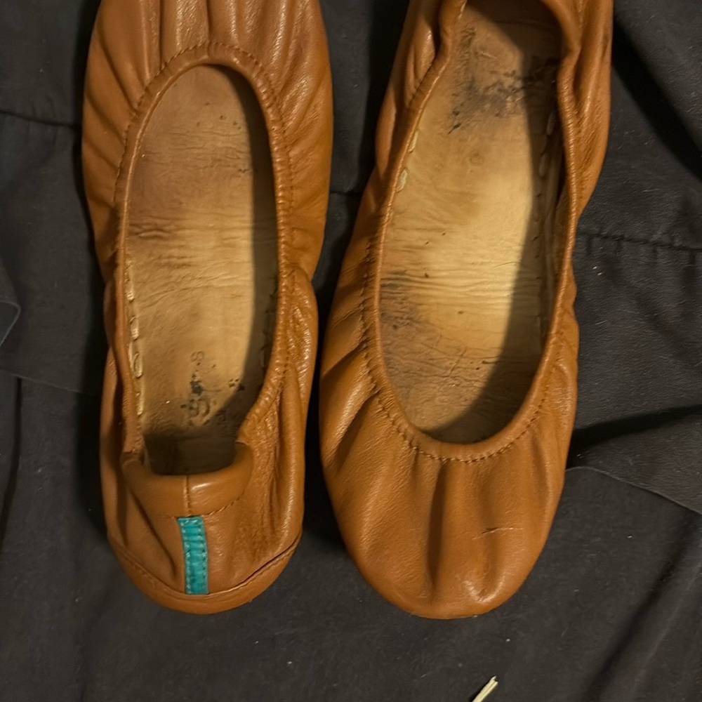Chestnut Brown Leather Ballet Flats